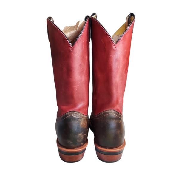 Chippewa Red Arroyo Wellington Red Shaft Brown Vamp Leather Western Boots Men's - Picture 6 of 16